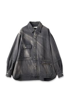 [ラスト1点] OVER SIZE DENIM SHIRT | BLACK | デニムジャケット