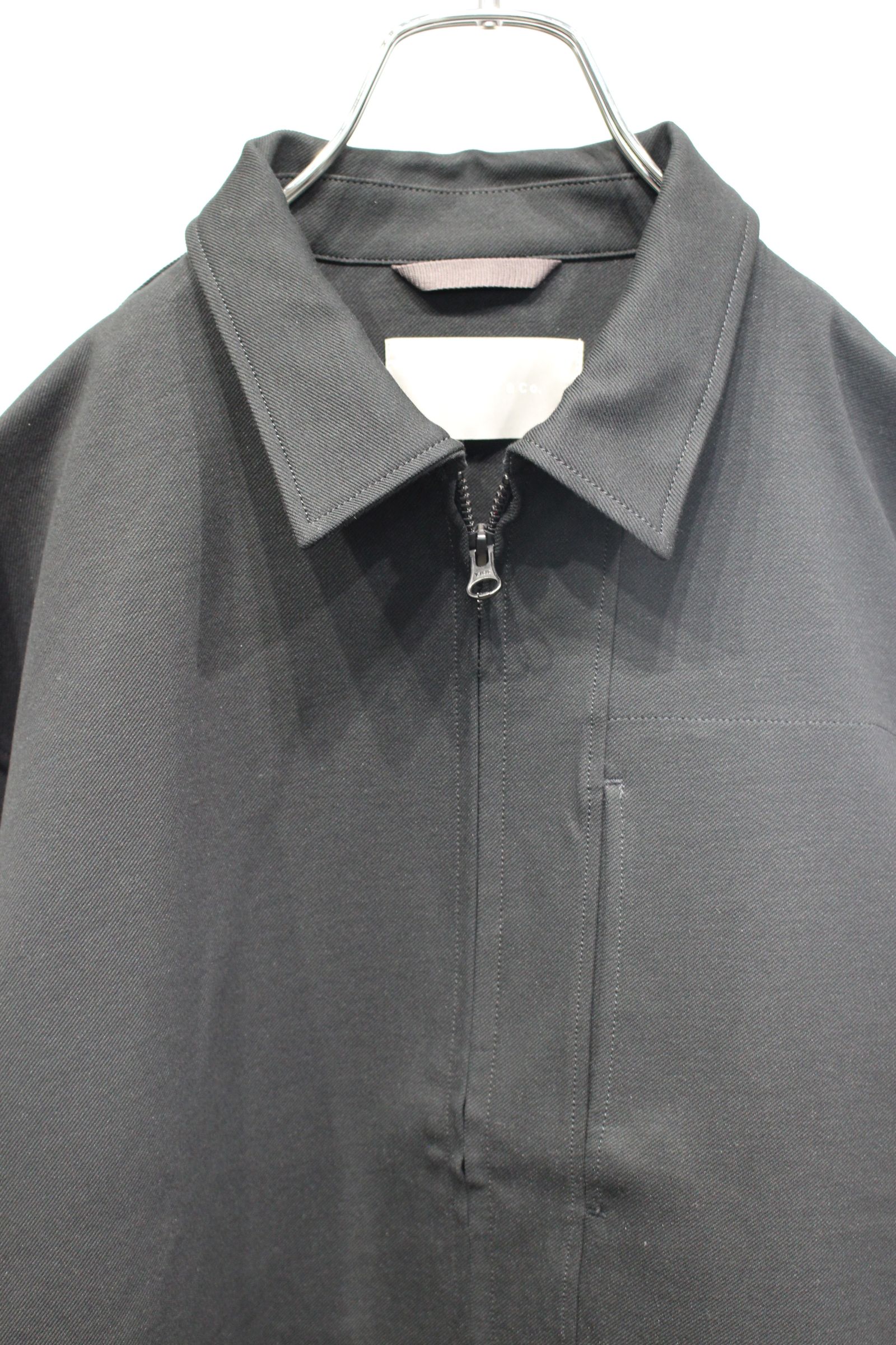 KNIT CHINO-CLOTH ZIP-UP BLOUSON | BLACK | ジップアップブルゾン