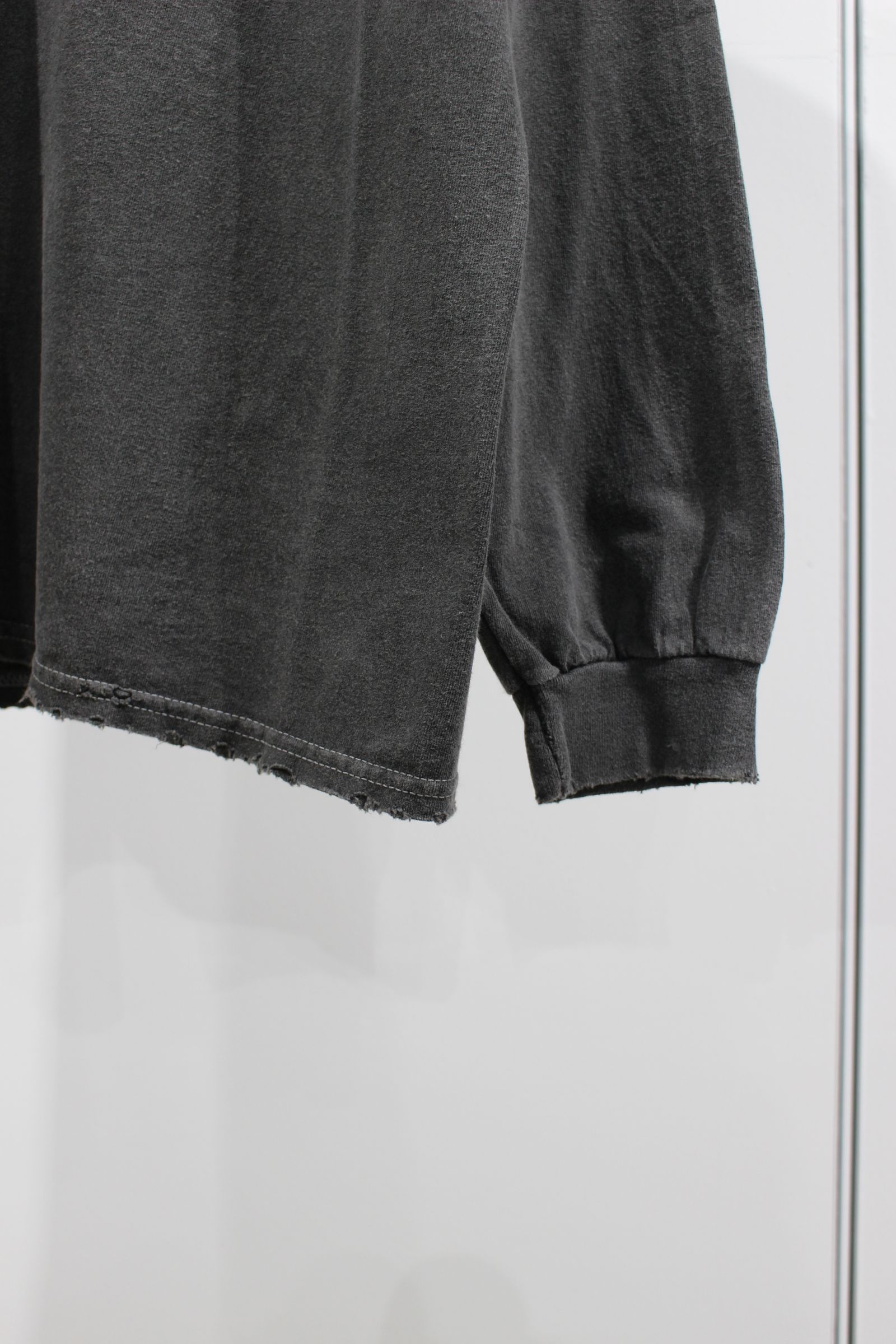EMBROIDERY DYED LS T-SHIRT/F.BLACK (刺繍)