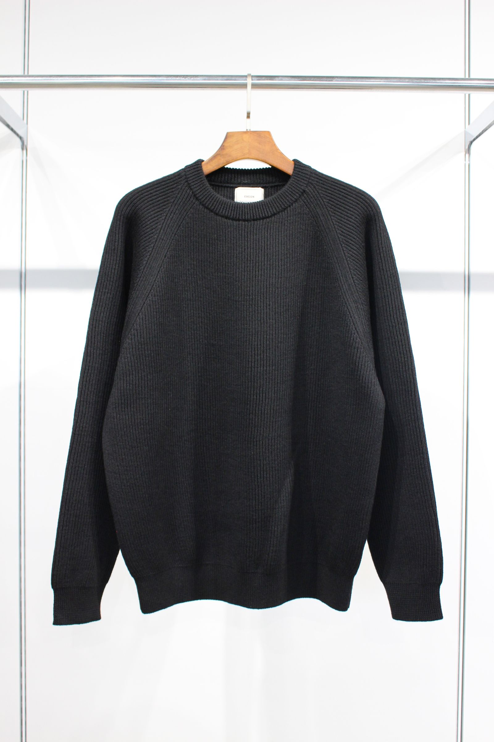 EVCON - [ラスト1点] SHETLAND WOOL LOW GAGE CREW NECK KNIT/GREEN 