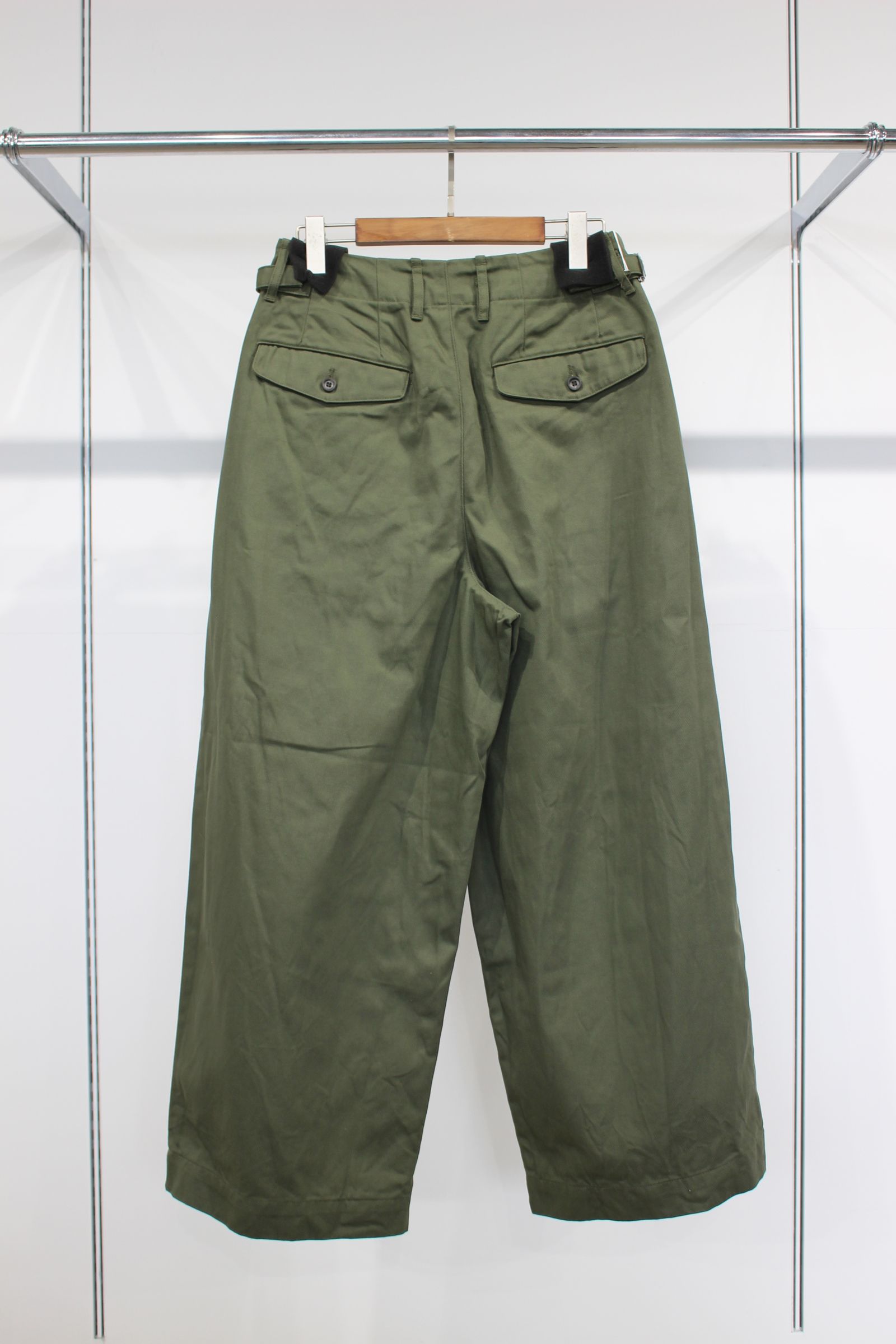 my beautiful landlet - MILITARY CLOTH TUCK WIDE PANTS/OLIVE | NapsNote