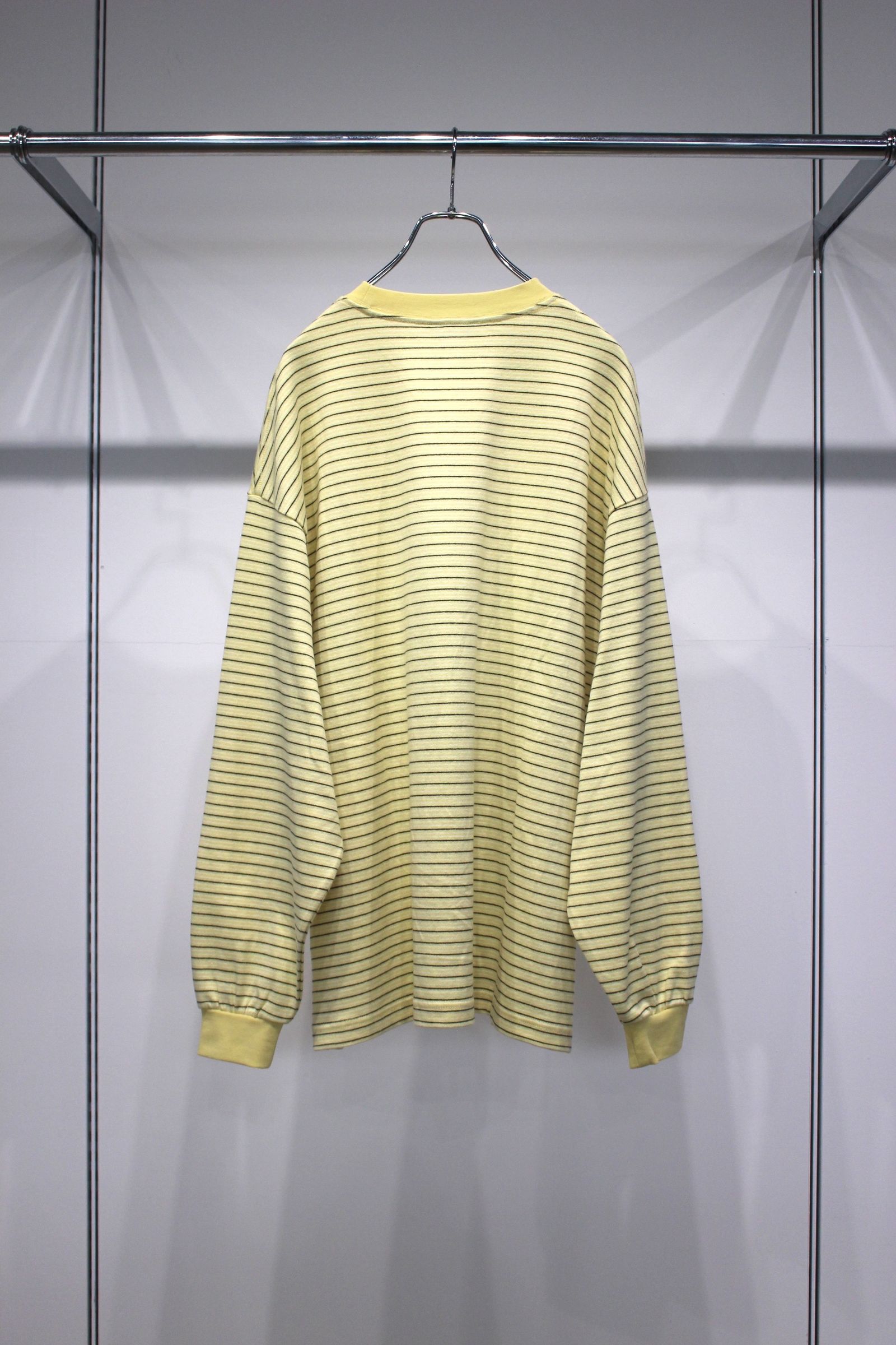 [ラスト1点] BORDER WIDE L/S T-SHIRT | YELLOW | カットソー