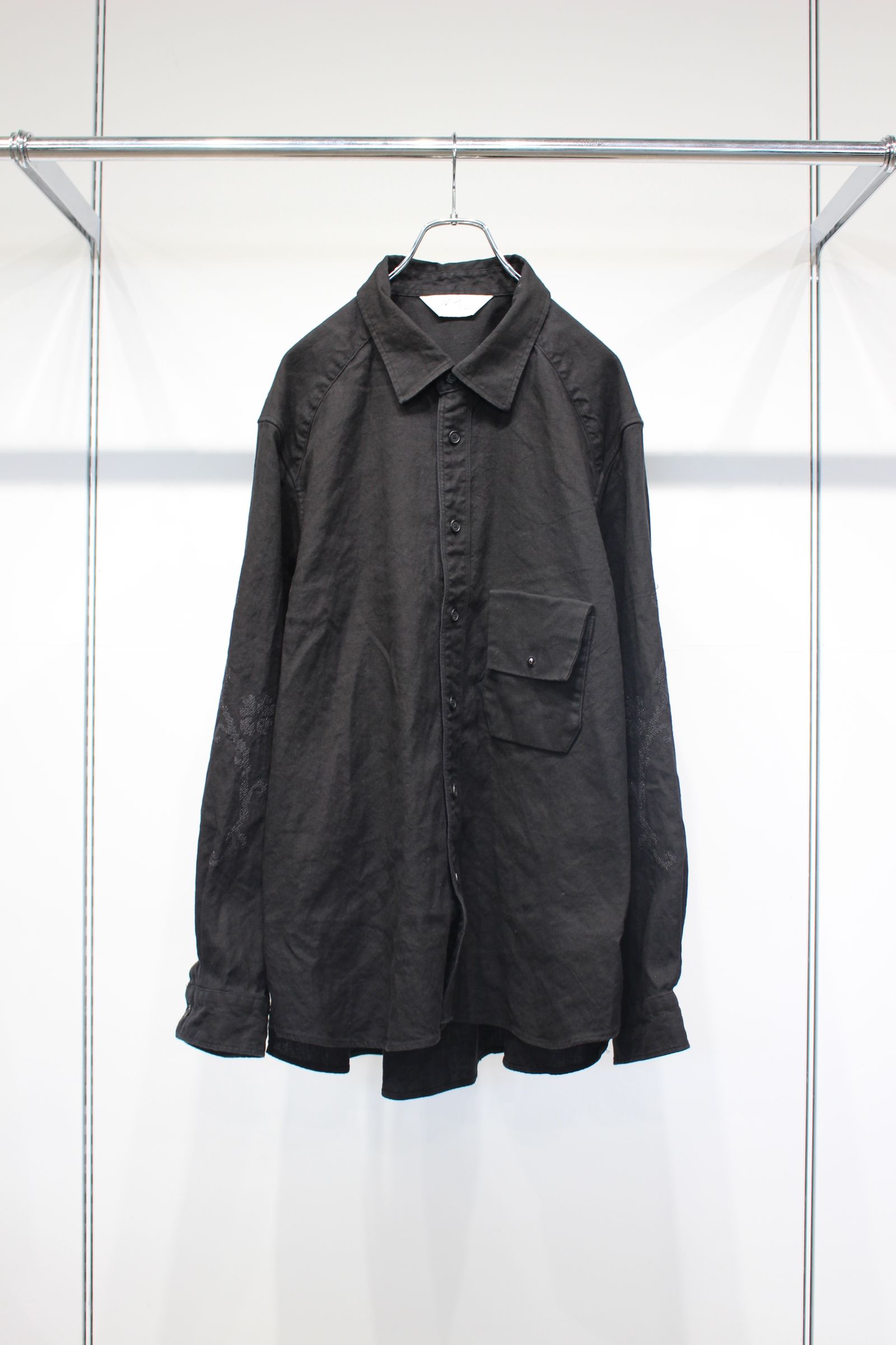[ラスト1点] L/C NEP FLOWER EMBROIDERY OVER SHIRT | BLACK | オーバーシャツ