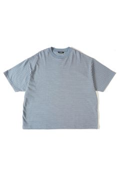 BORDER WIDE S/S T-SHIRT | BLUE | Tシャツ