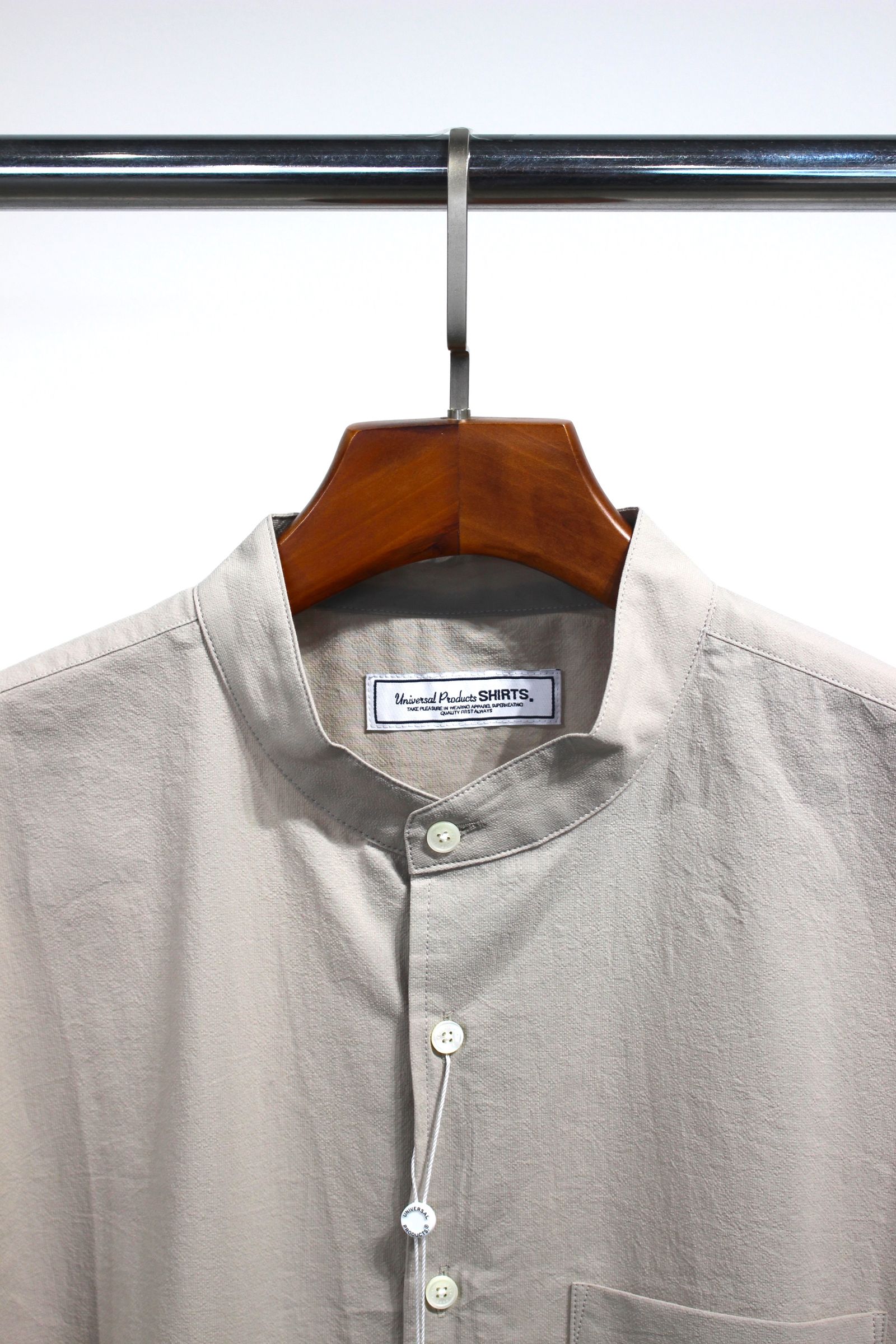 UNIVERSAL PRODUCTS - SEERSUCKER BAND COLLAR SHIRT/シャツ | NapsNote