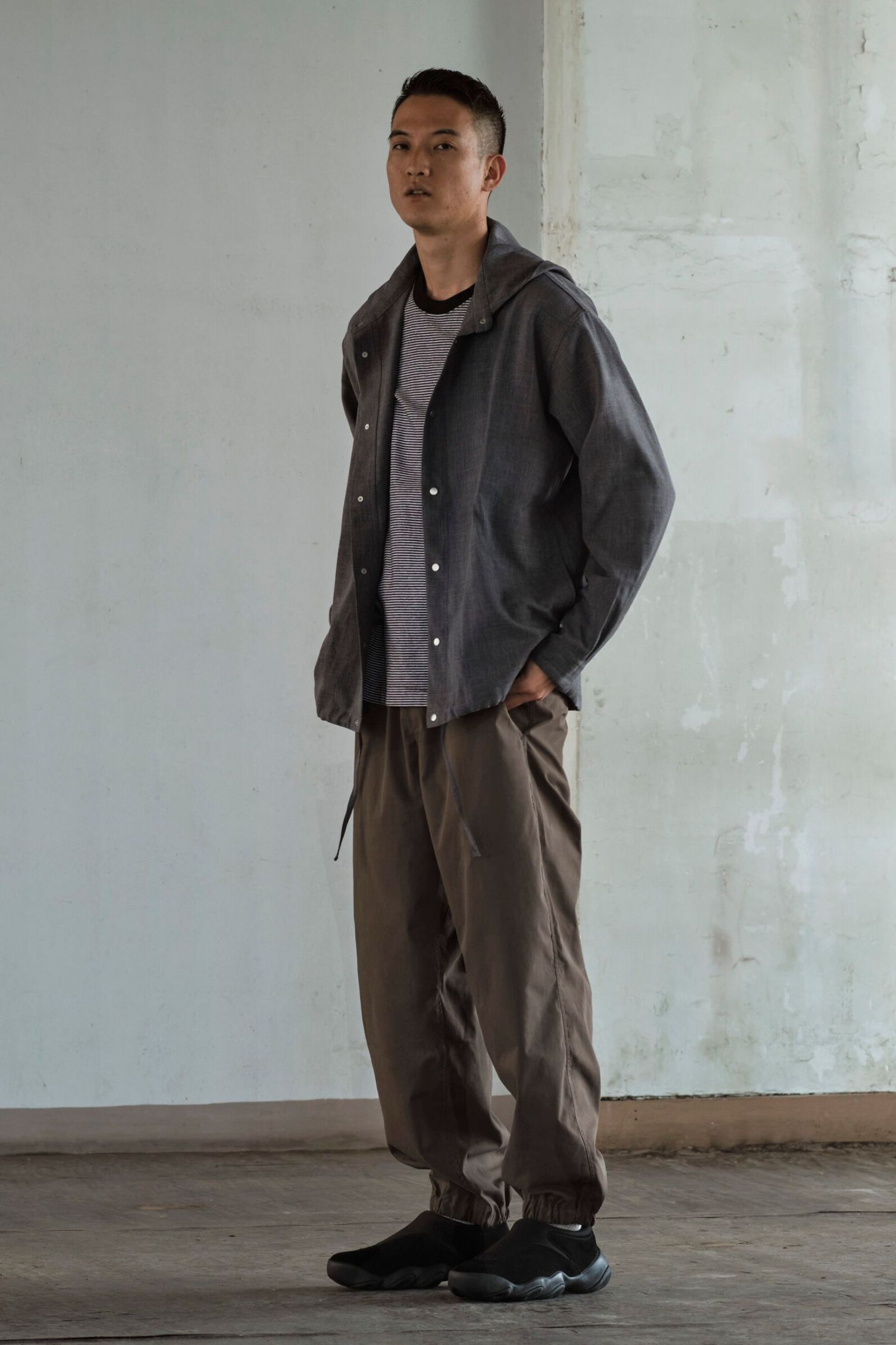 VICTOR L/S BORDER TEE/カットソー/NAVY