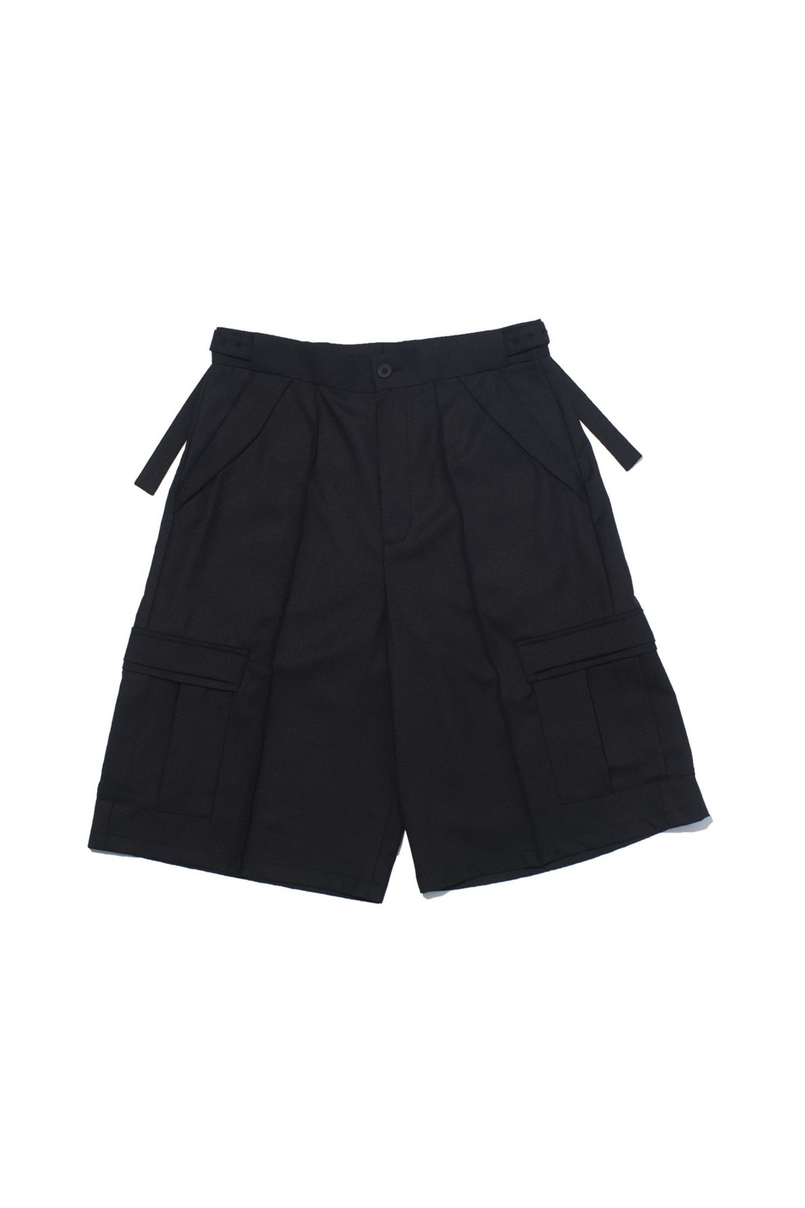 TWISTPOLYESTER WIDE SHORTS | Black | ワイドショーツ