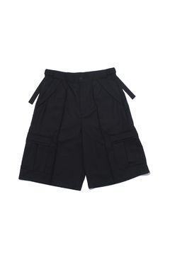 TWISTPOLYESTER WIDE SHORTS | Black | ワイドショーツ