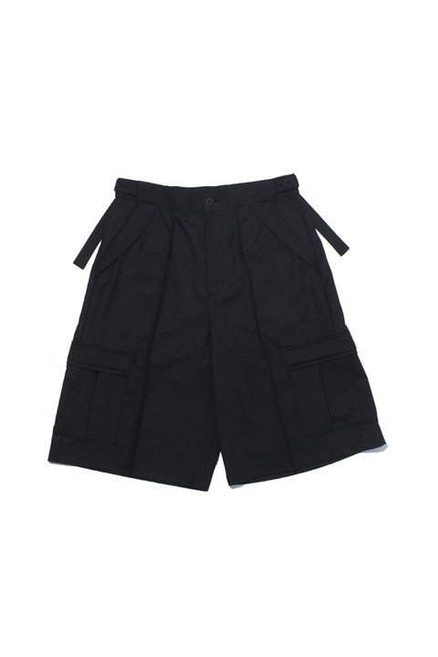 TWISTPOLYESTER WIDE SHORTS | Black | ワイドショーツ