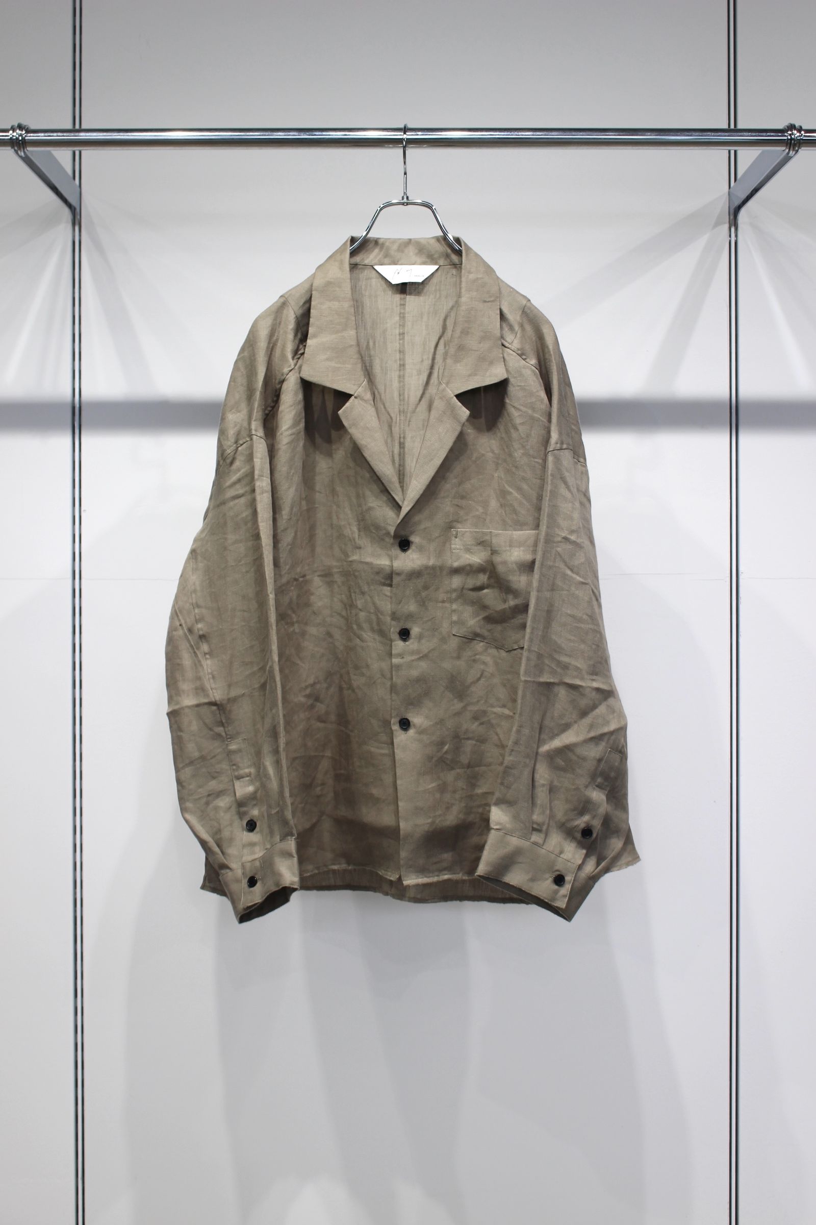 100/S LINEN TAILORED SHIRT | KHAKIBEIGE | シャツ