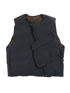 PUFFER VEST/ダウンベスト/ブラック-ブラウン