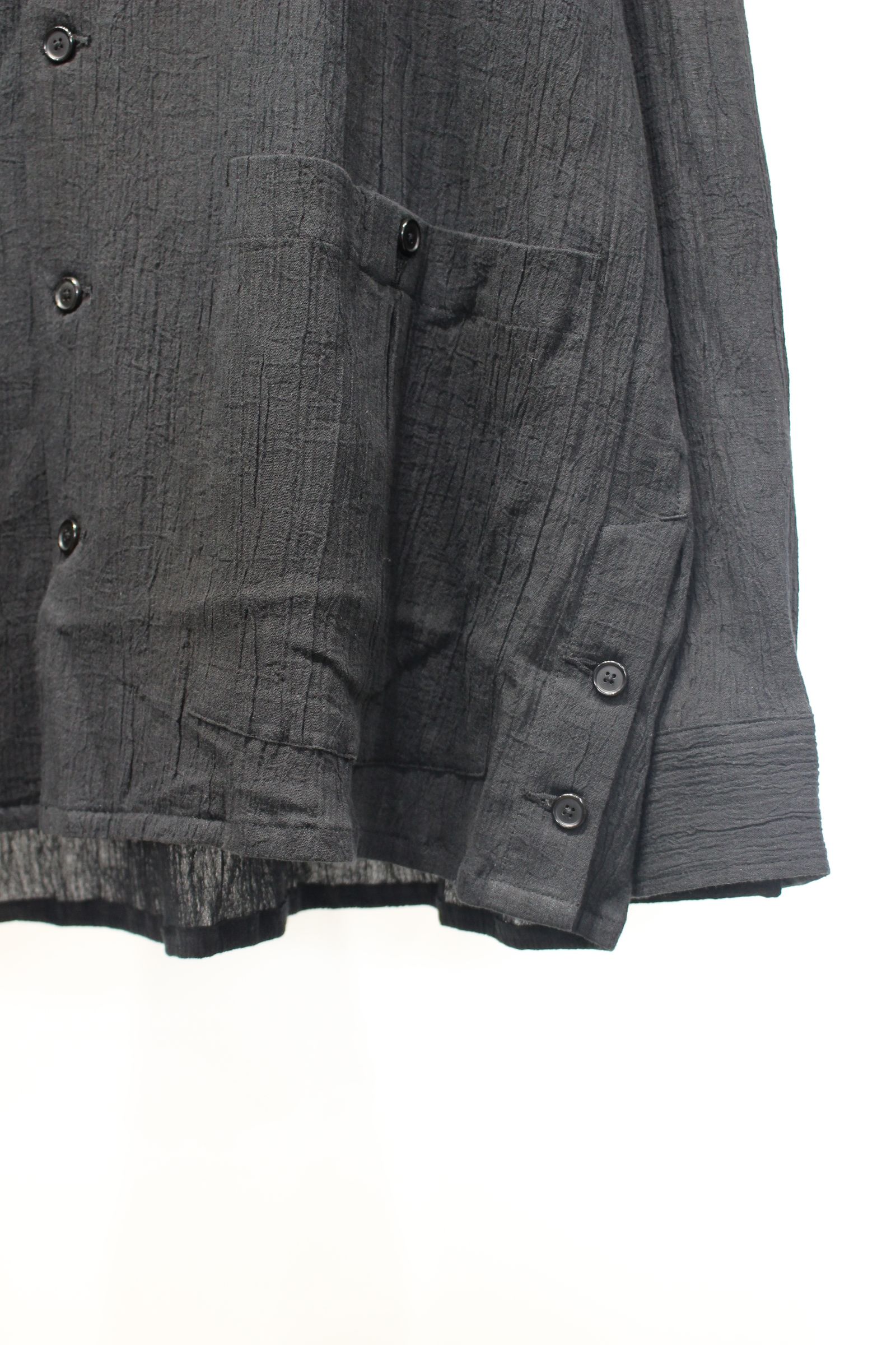 [ラスト1点] CREPE SHIRT JACKET | BLACK | シャツジャケット