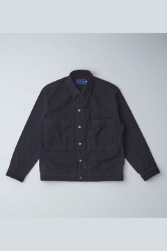 DENIM TRUCKER JACKET -overdyed- | BLACK | ニットデニム