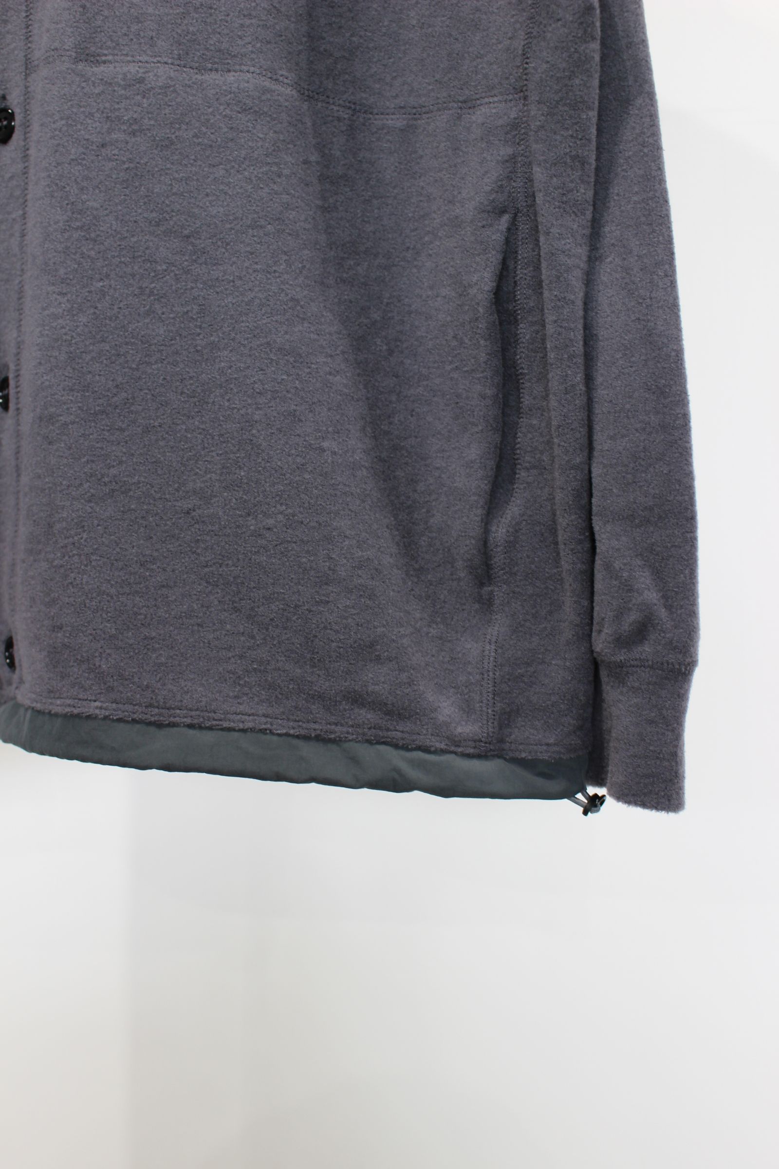 WOOL FLEECE CARDIGAN/MID GRAY