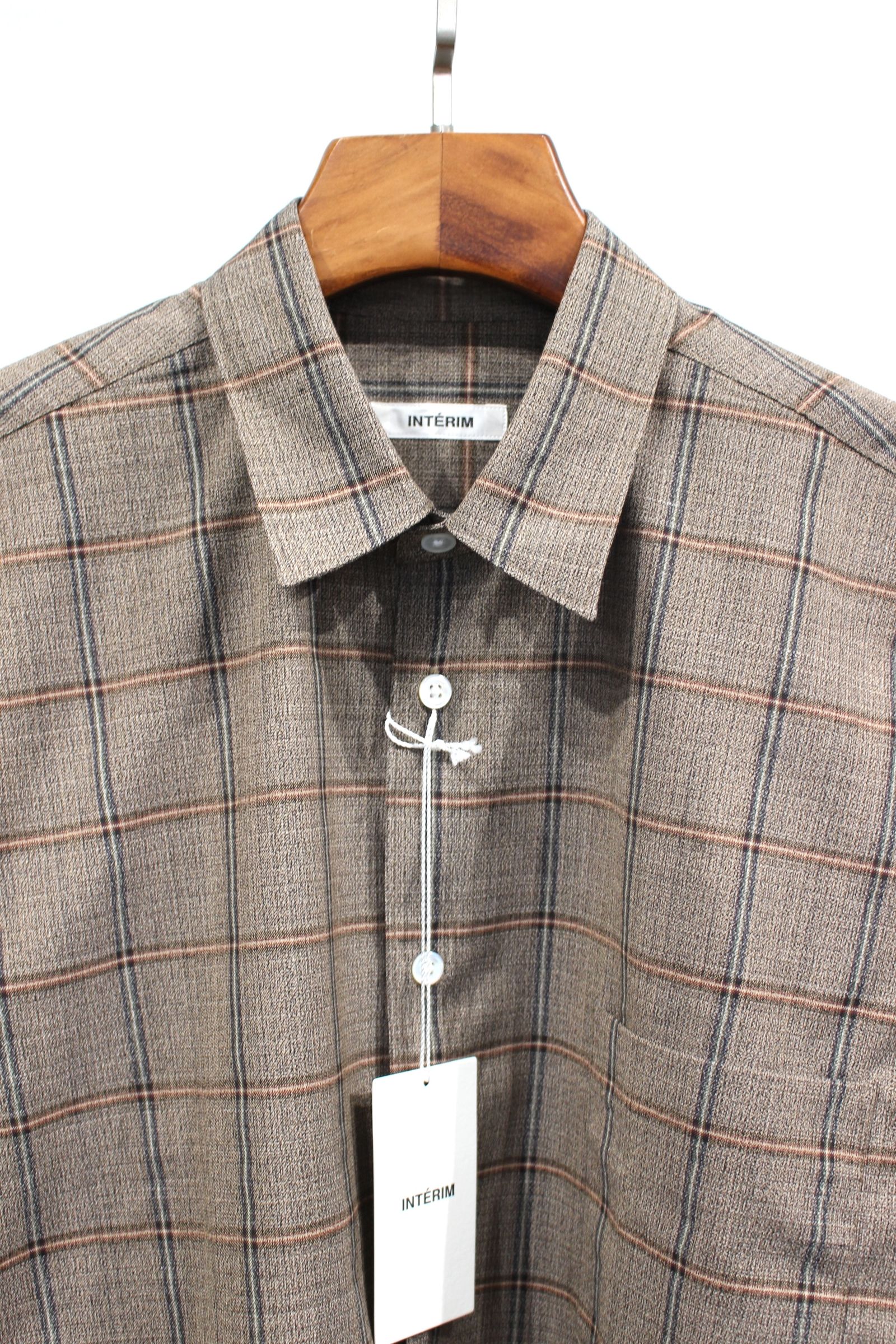 INTERIM - PRINCE OF WALES WOOL CHECK L/S REGULAR SHIRTS | BITTER COFFEE  CHECK | チェックシャツ | NapsNote