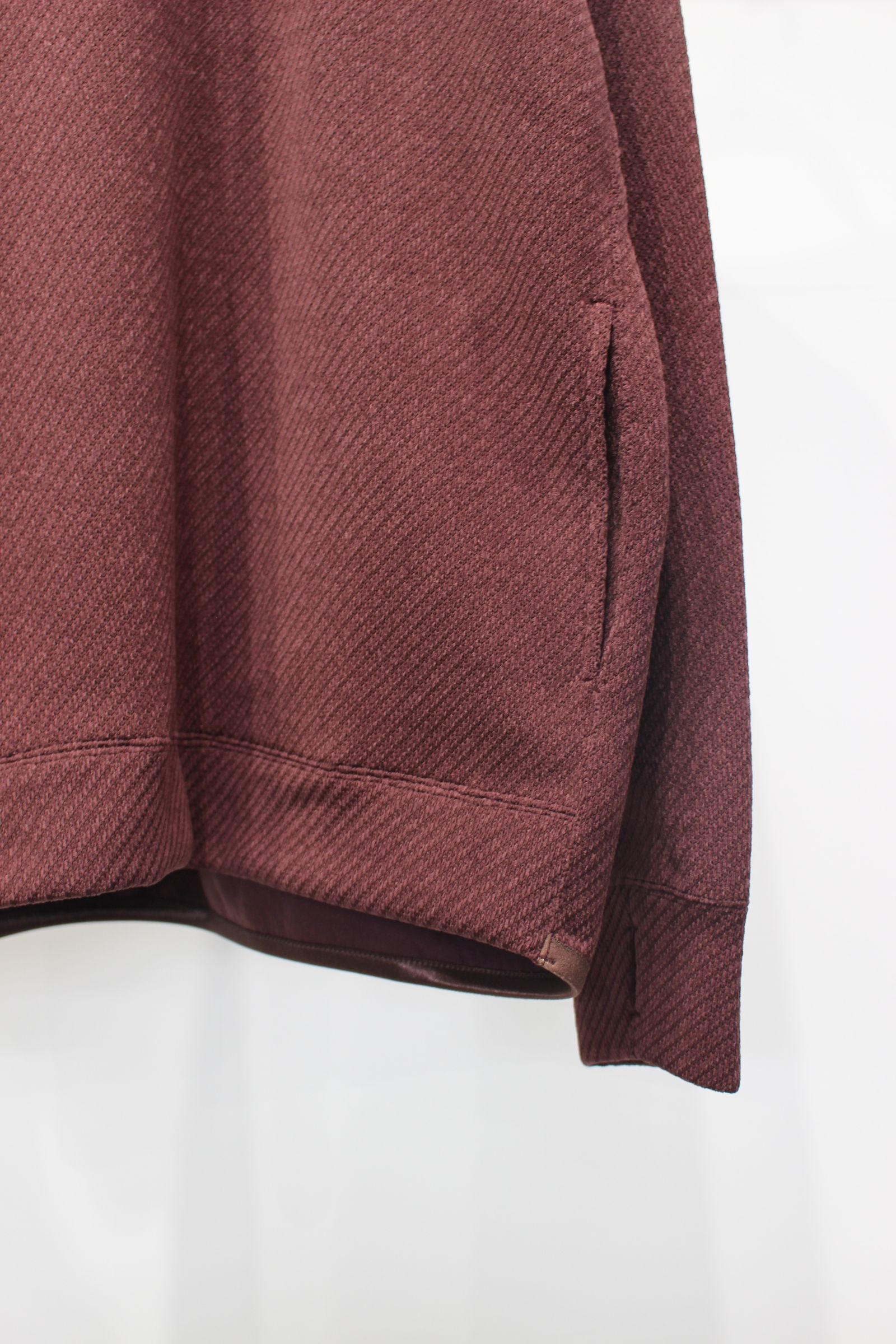 MOLLE YARN TWILL KNIT P/O | BORDEAUX | クルーネックプルオーバー