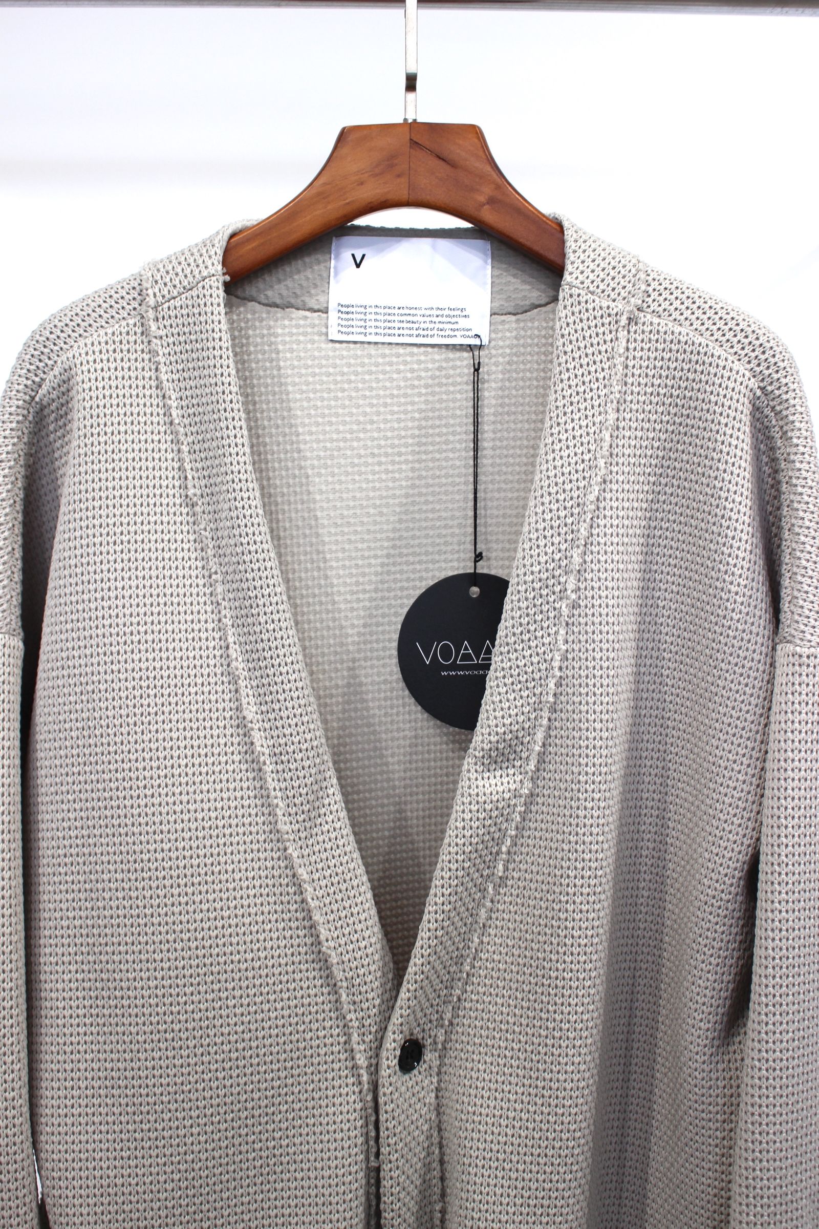 Honey Comb Quarter Gauge Cardigan/GRAY