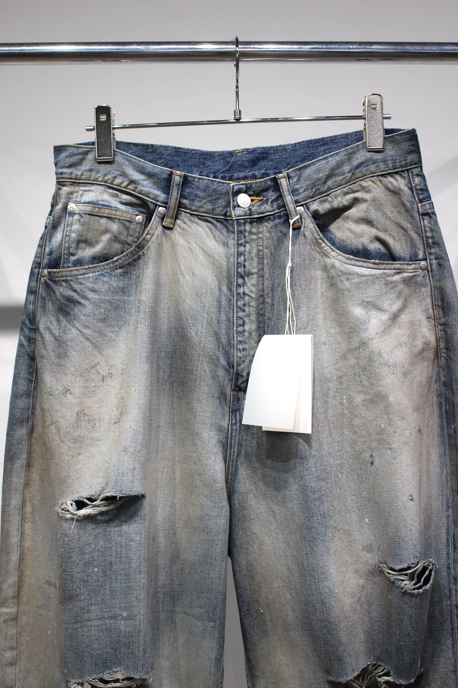DAMAGE WIDE 5P DENIM PANTS | INDIGO | ダメージデニム