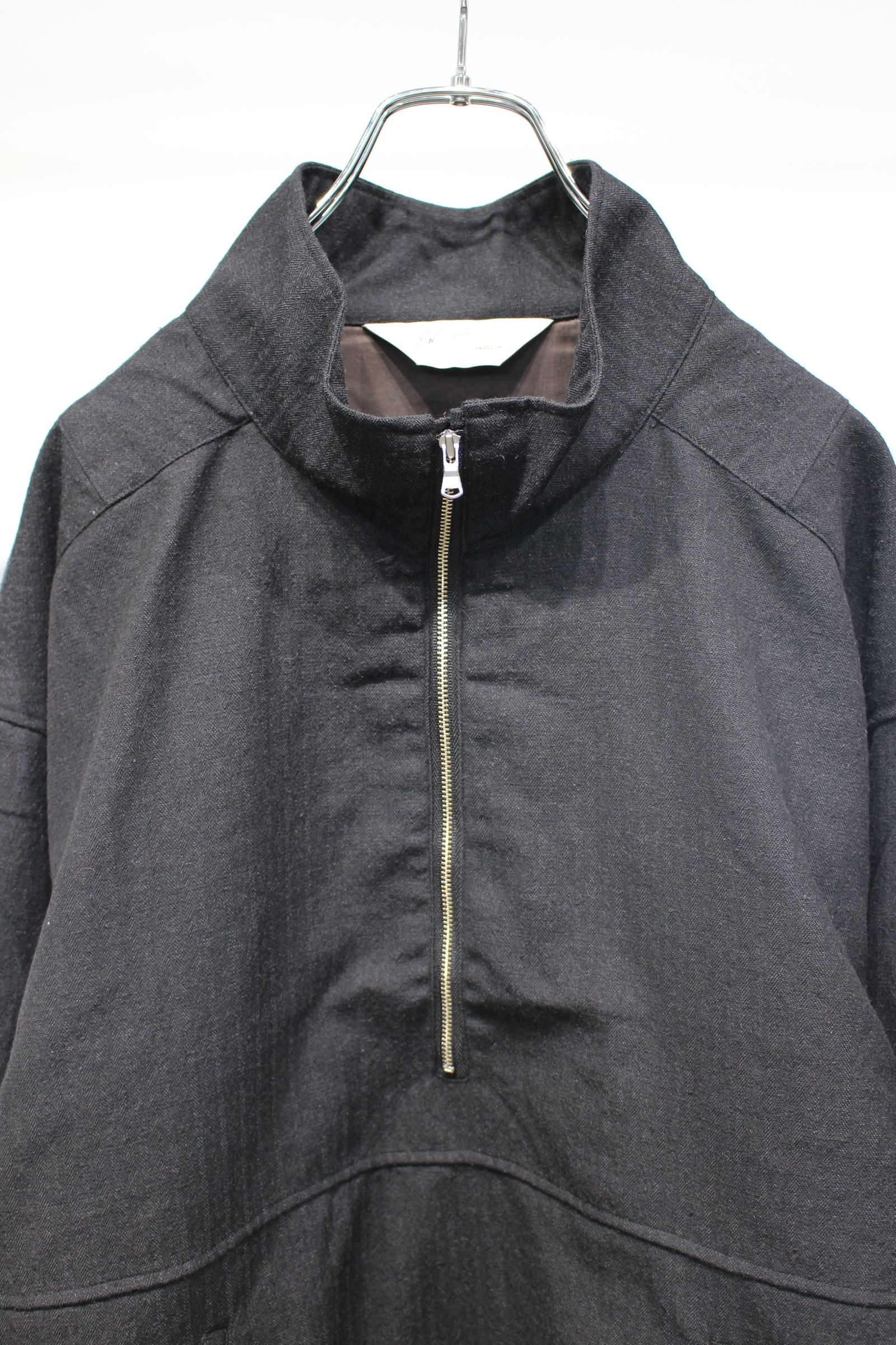 WOOL HALF ZIP PULL OVER SHIRT | CHARCOAL | ハーフジップ