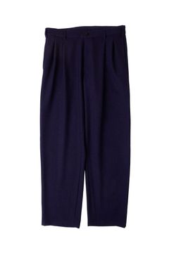[ラスト1点] 2TUCK EASY TROUSERS | NAVY | スラックス