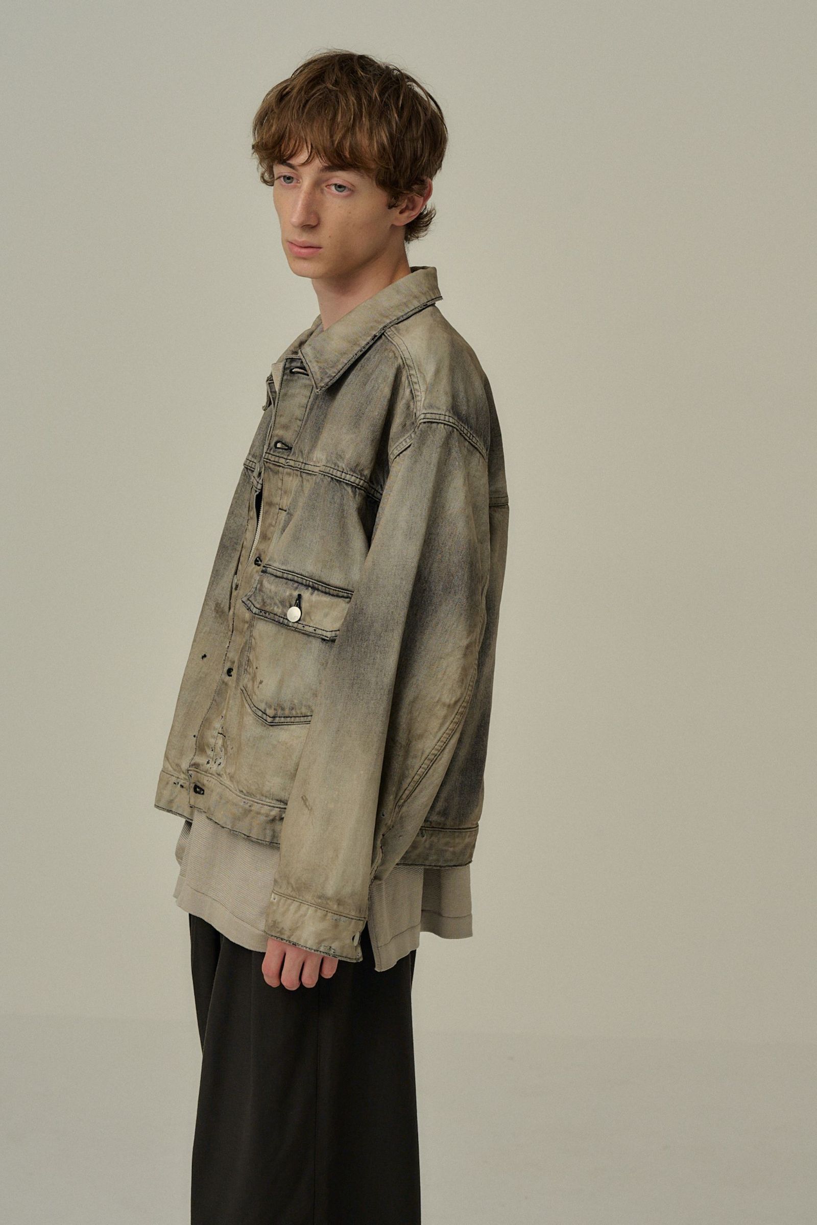 [ラスト1点] AGING DENIM JACKET | BLACK | デニムジャケット