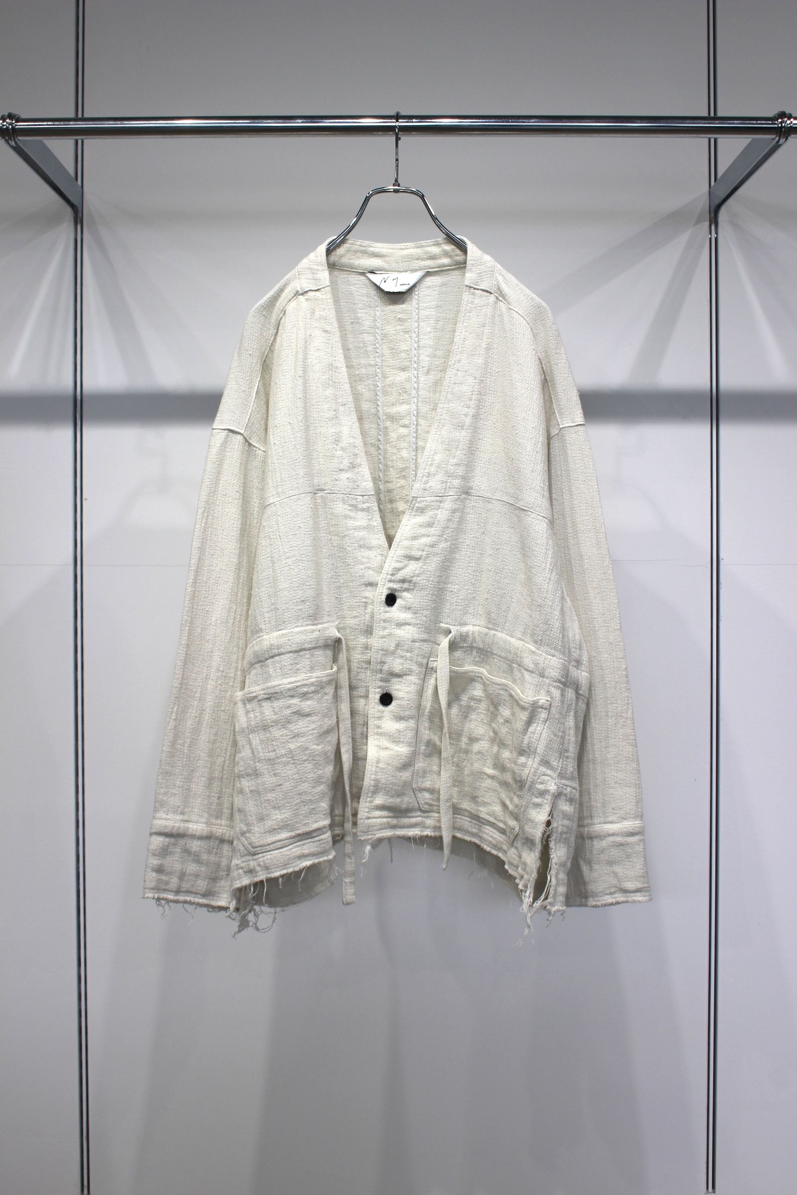 ANCELLM - [ラスト1点] PANAMA COLLAR LESS SHIRT JACKET