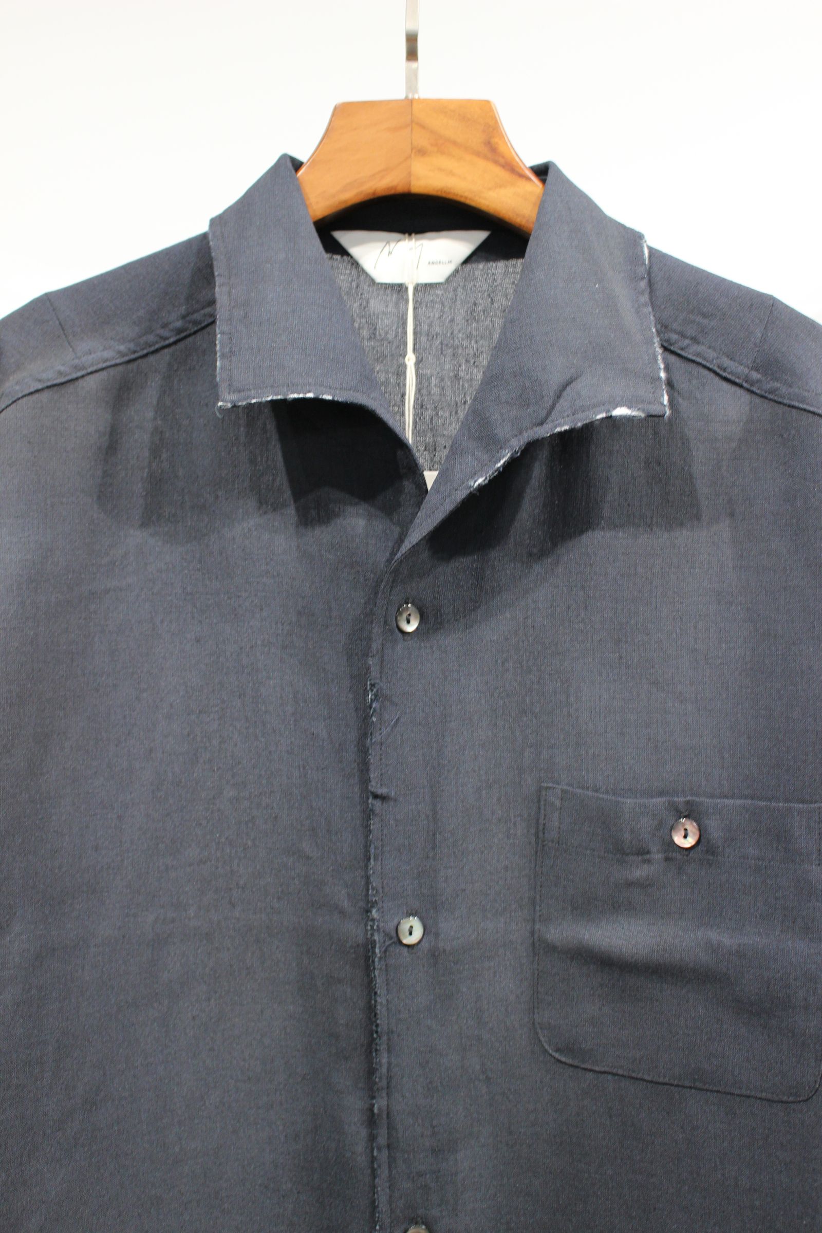 ANCELLM - MELANGE SHORT CRASH SHIRT JACKET/NAVY | NapsNote