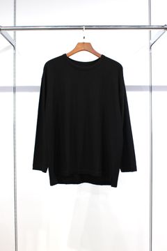 [ラスト1点] CASHMERE SILK L/S TEE | BLACK | カットソー