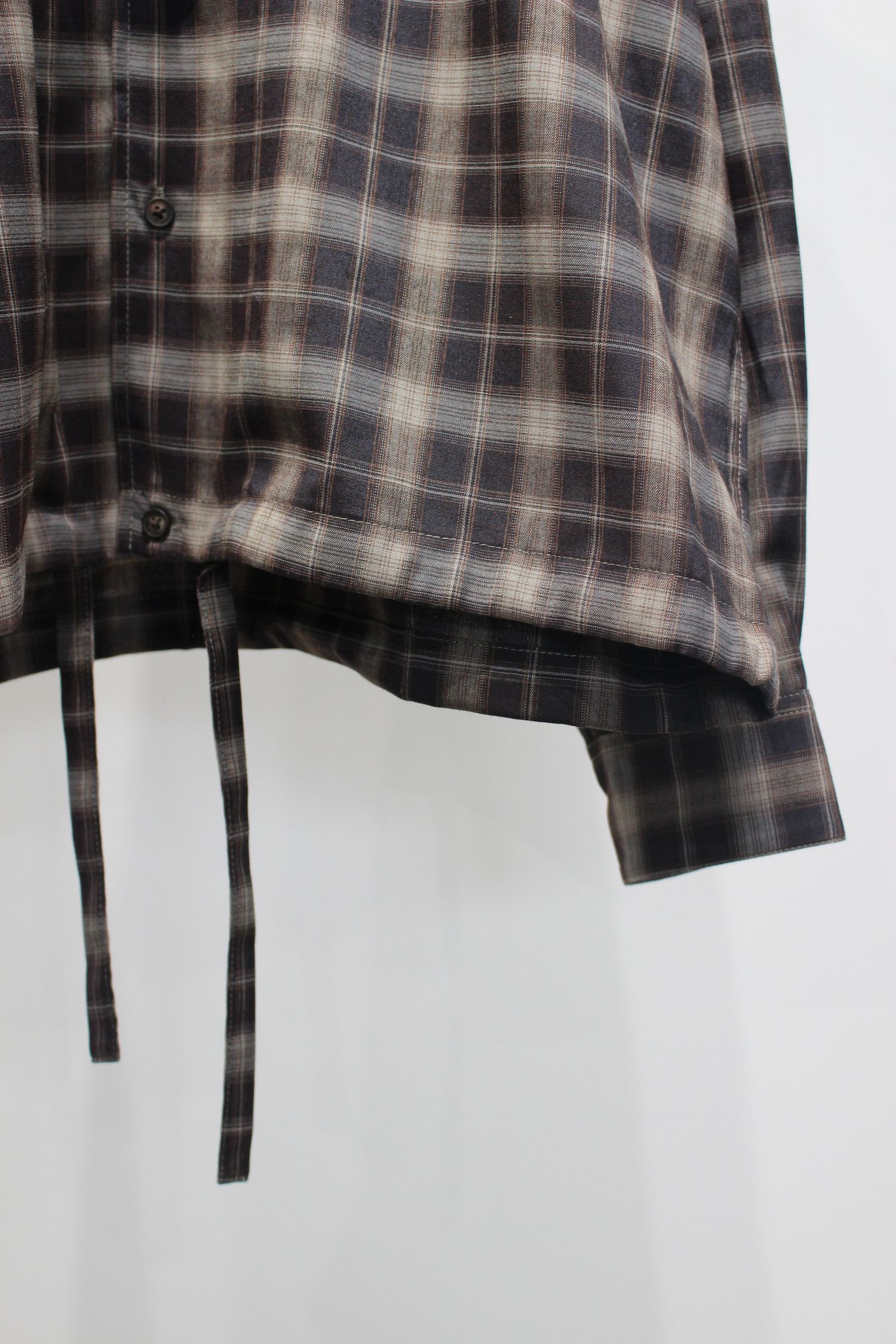 Tech Check Hooded Ventilation Shirt | NAVY | フードシャツ