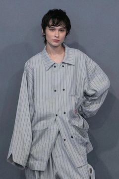DOBBYSTRIPE / HERRINGBONE COVERALL JACKET | LIGHT GRAY | カバーオール
