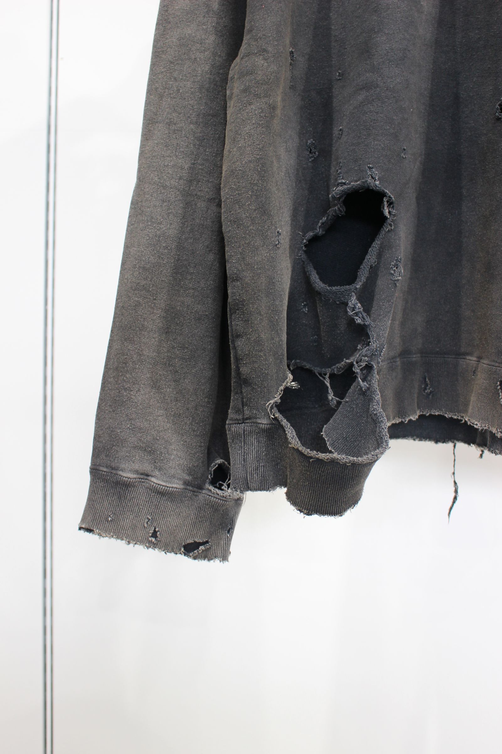 CRASH UNEVEN OVER SWEAT SHIRT | BLACK | スウェット