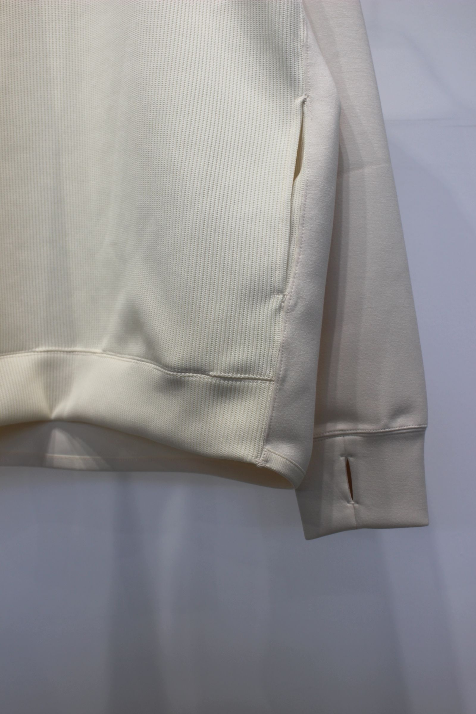 KNIT-COMBI RAYON DOUBLE-KNIT P/O | IVORY | クルーネックプルオーバー