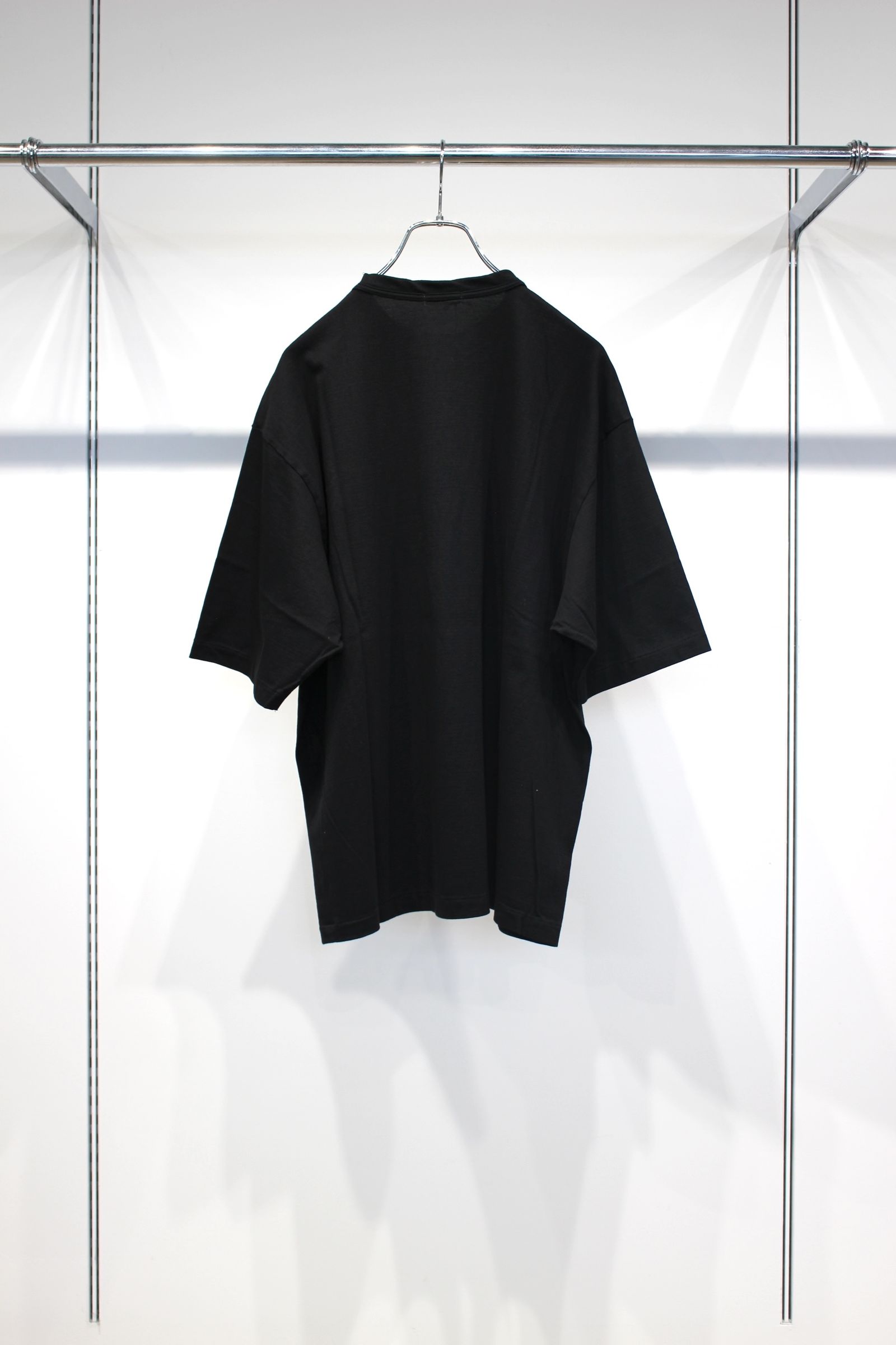 SEA ISLAND TOMPKINS LOOP JERSEY HYPER BIG BINDER NECK TUBE POCKET TEE | BLACK | カットソー