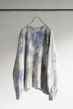 MARBLING SWEAT SHIRT/NAVY-BLACK
