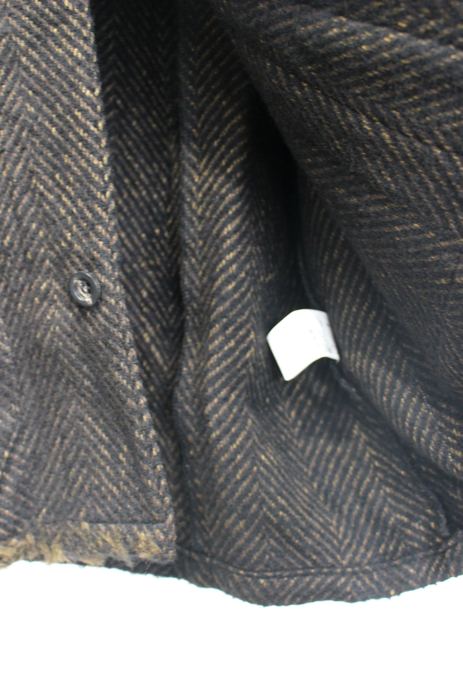 [ラスト1点] DAMAGE WOOL HERRINGBONE COVER ALL | BROWN×BLACK | カバーオール
