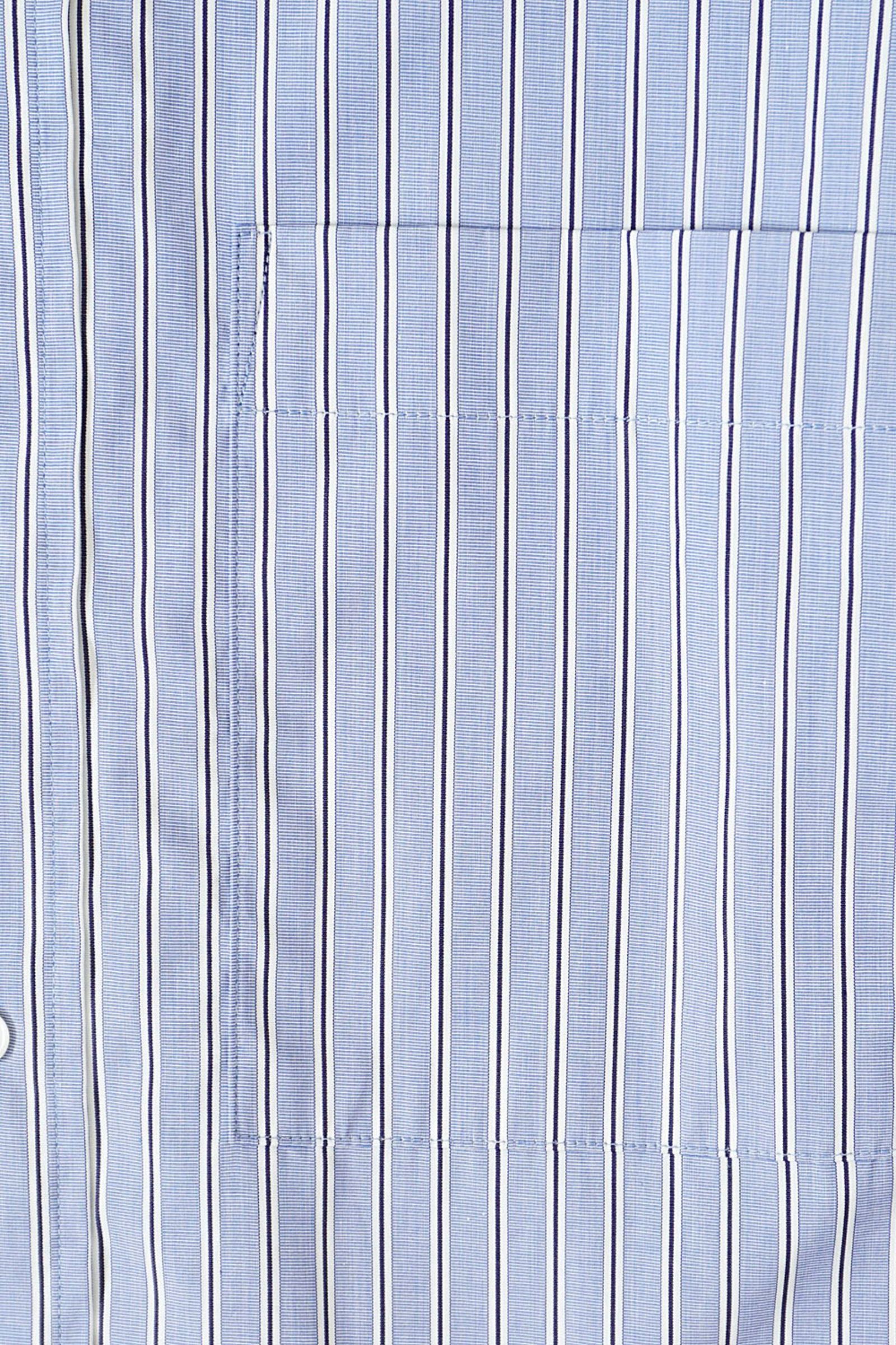 T.M. STRIPE REGULAR COLLAR L/S SHIRT/BLUE STRIPE