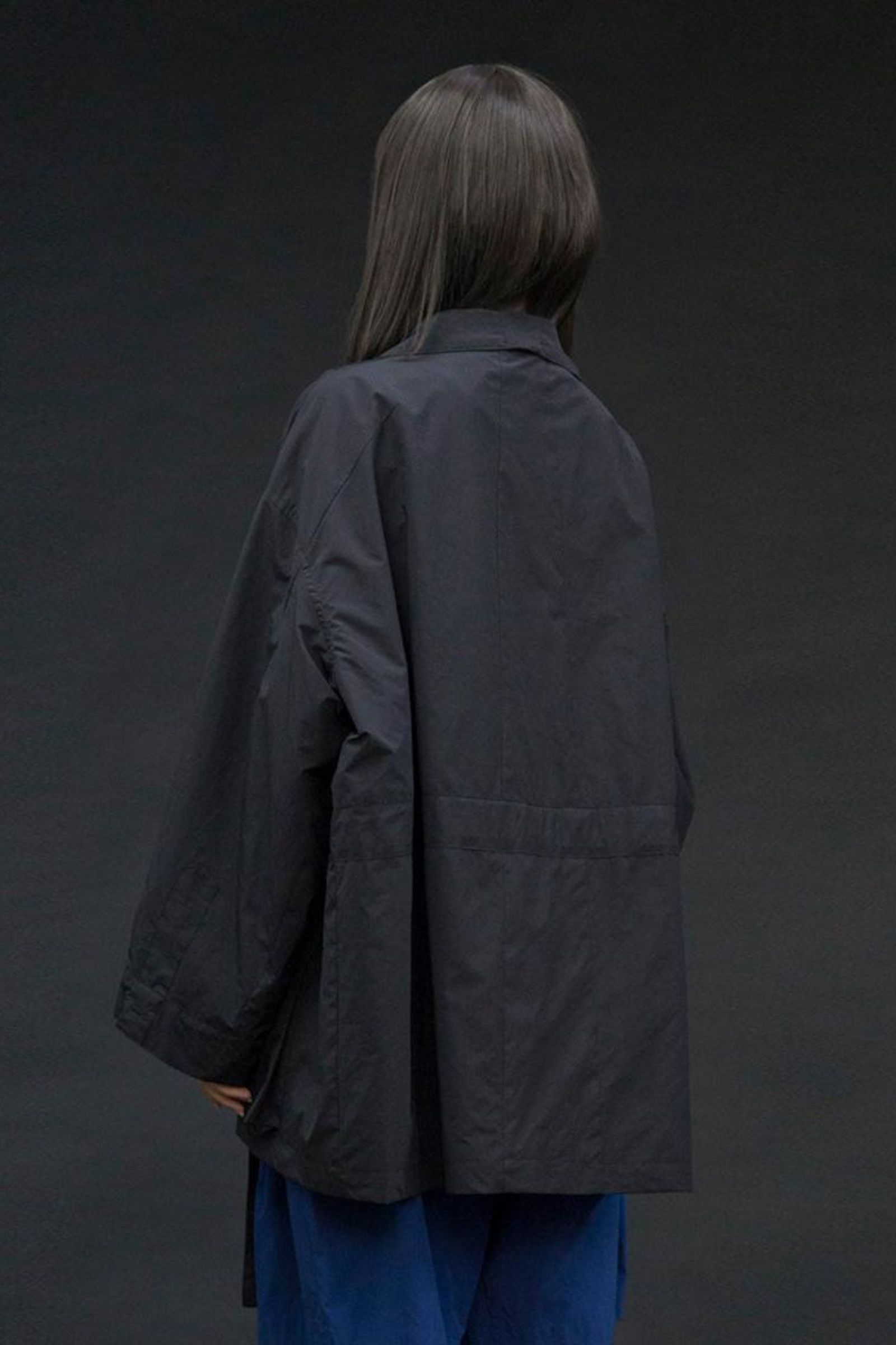 my beautiful landlet - splitting ripstop wide jacket | BLACK