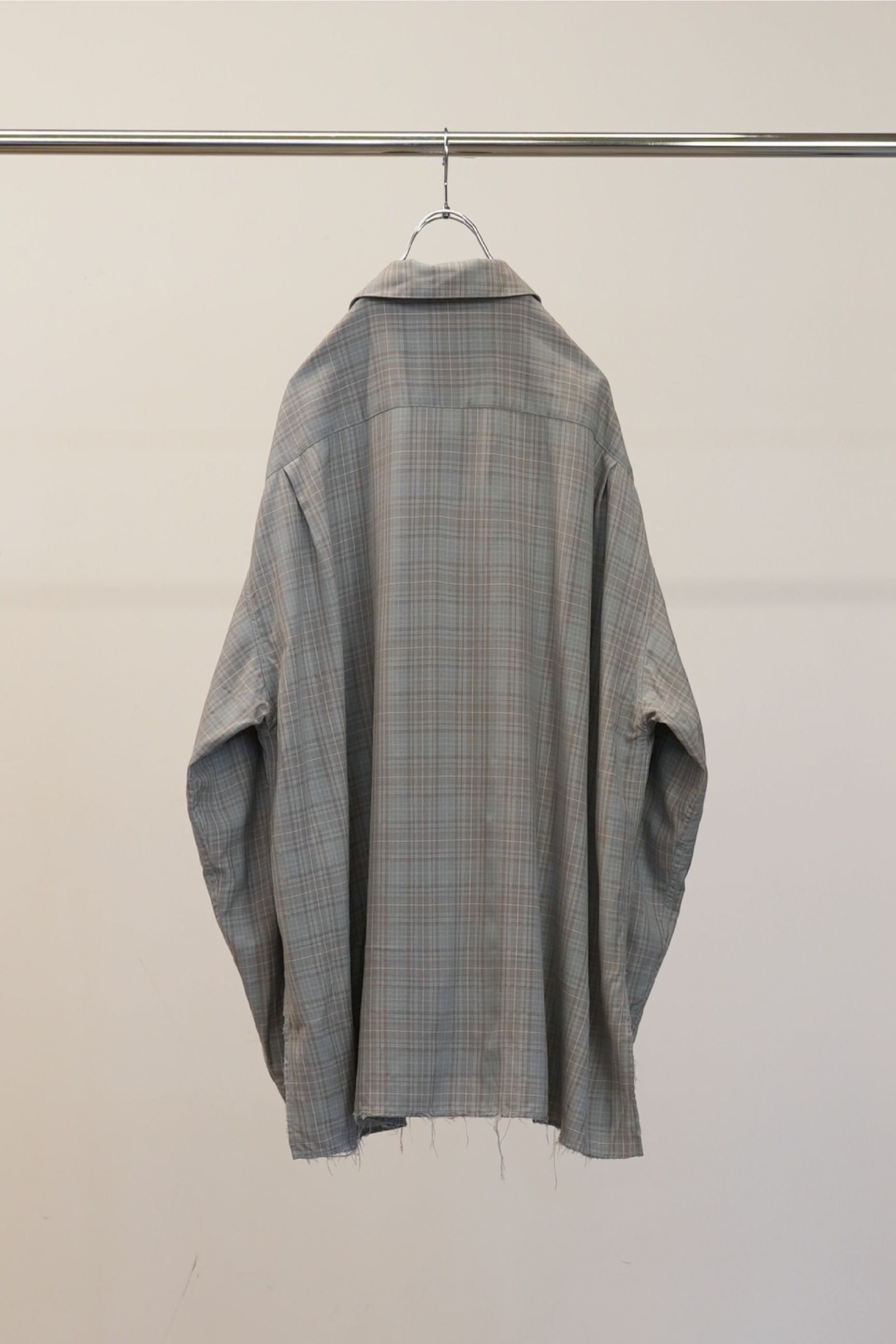 AGING RAYON CHECK SHIRT | BLUE | シャツ