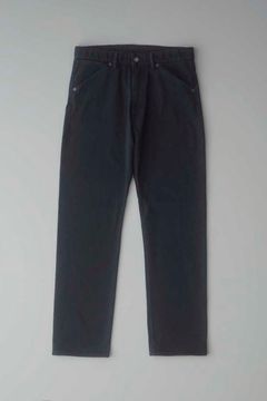 DENIM 5-POCKET PANTS SLIM -overdyed- | BLACK | ニットデニム