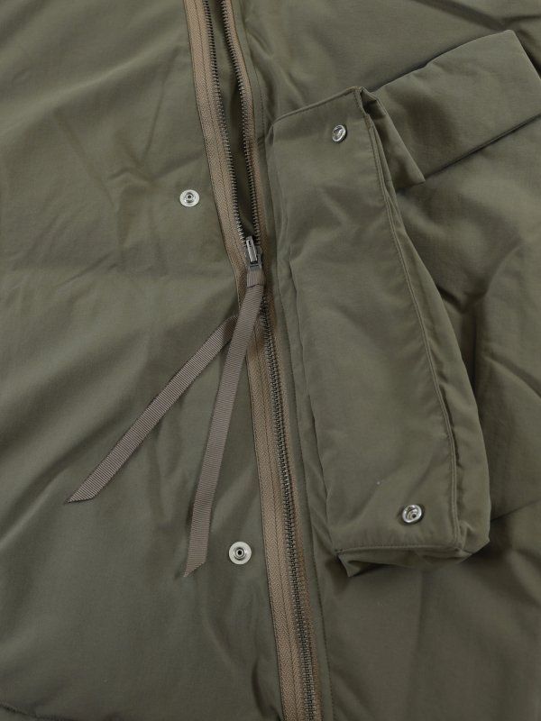 PUFFER VEST/ダウンベスト/カーキ-チャコールグレー