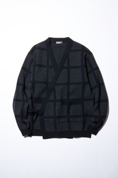 SAMUE GRID CARDIGAN SWEATER WAC/ジャガードカーディガン