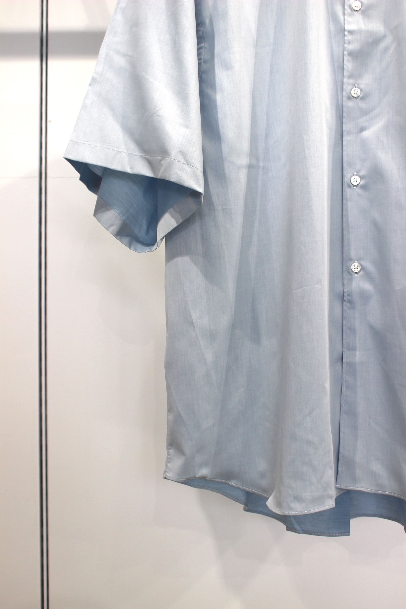 HYPER BIG 200/2 SUPIMA TWILL S/S REGULAR COLLAR SHIRT/L.BLUE