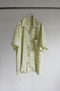 [ラスト1点] RAYON CHECK OPEN COLLAR SS SHIRT | MINT | シャツ