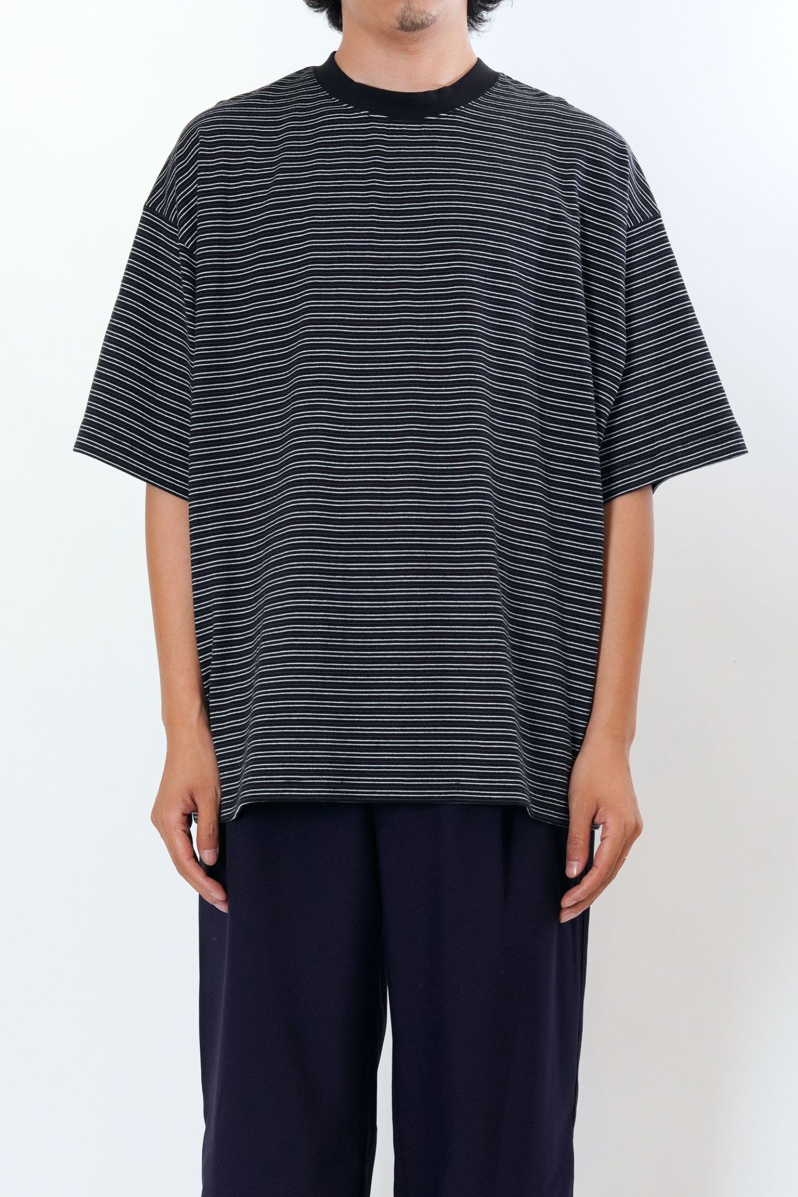 BORDER WIDE S/S T-SHIRT | BLACK | カットソー