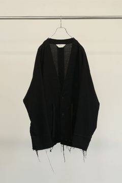 PANAMA COLLAR LESS SHIRT JACKET | BLACK | カラーレスジャケット