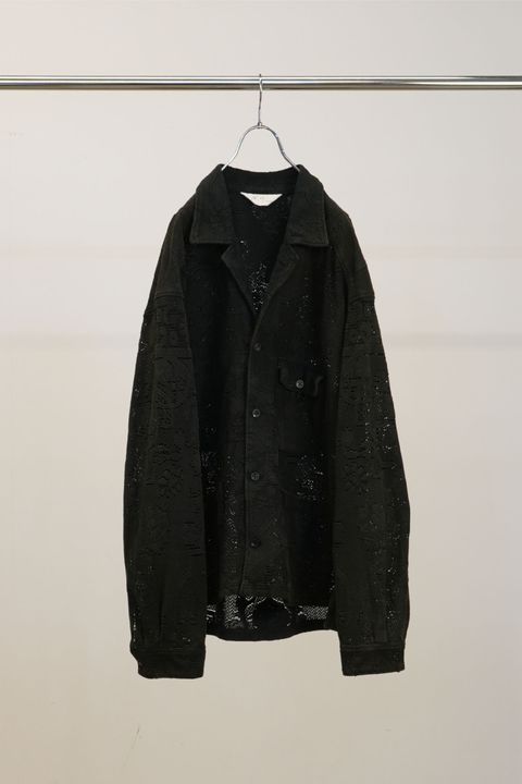 AGING LACE WORK SHIRT | BLACK | シャツ