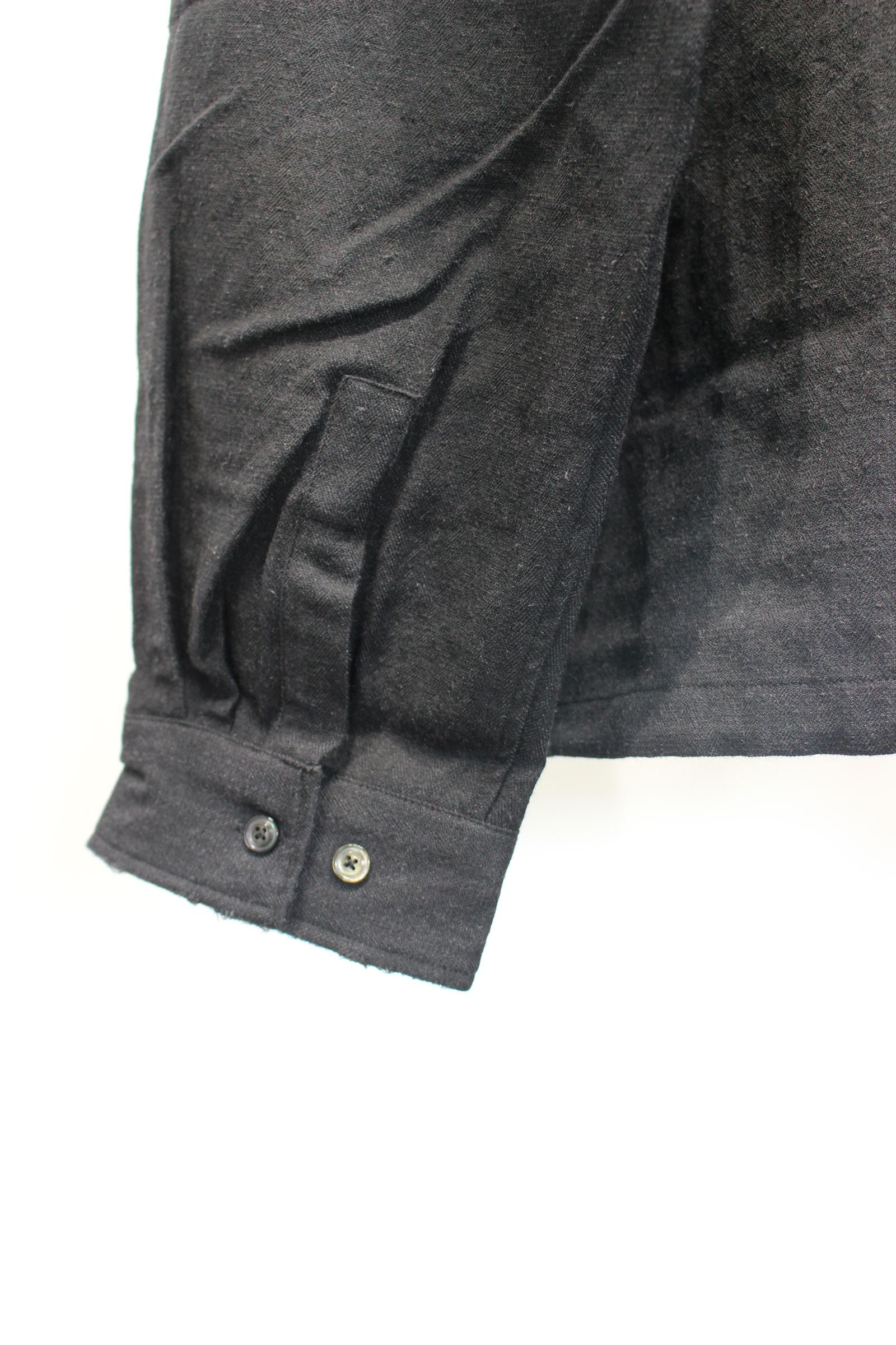 WOOL HALF ZIP PULL OVER SHIRT | CHARCOAL | ハーフジップ