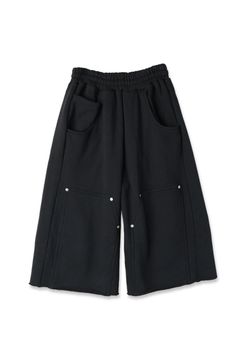 3/4 DOUBLE KNEE SWEAT PANTS | BLACK | ショートパンツ