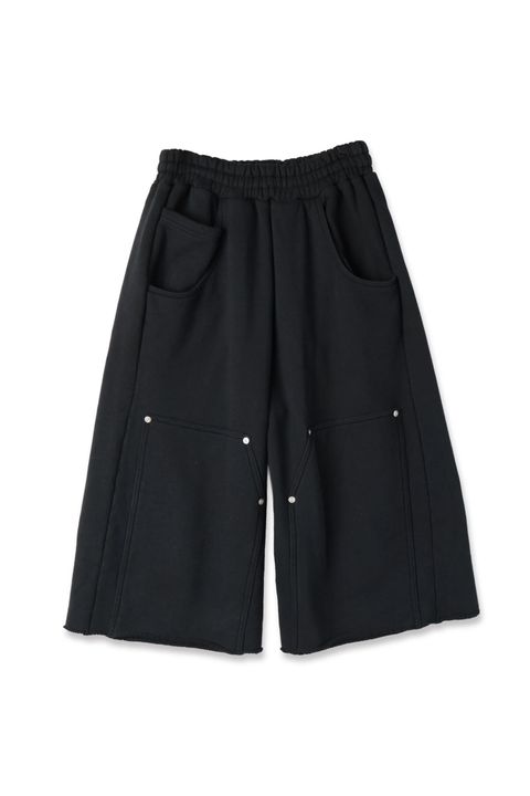 3/4 DOUBLE KNEE SWEAT PANTS | BLACK | ショートパンツ