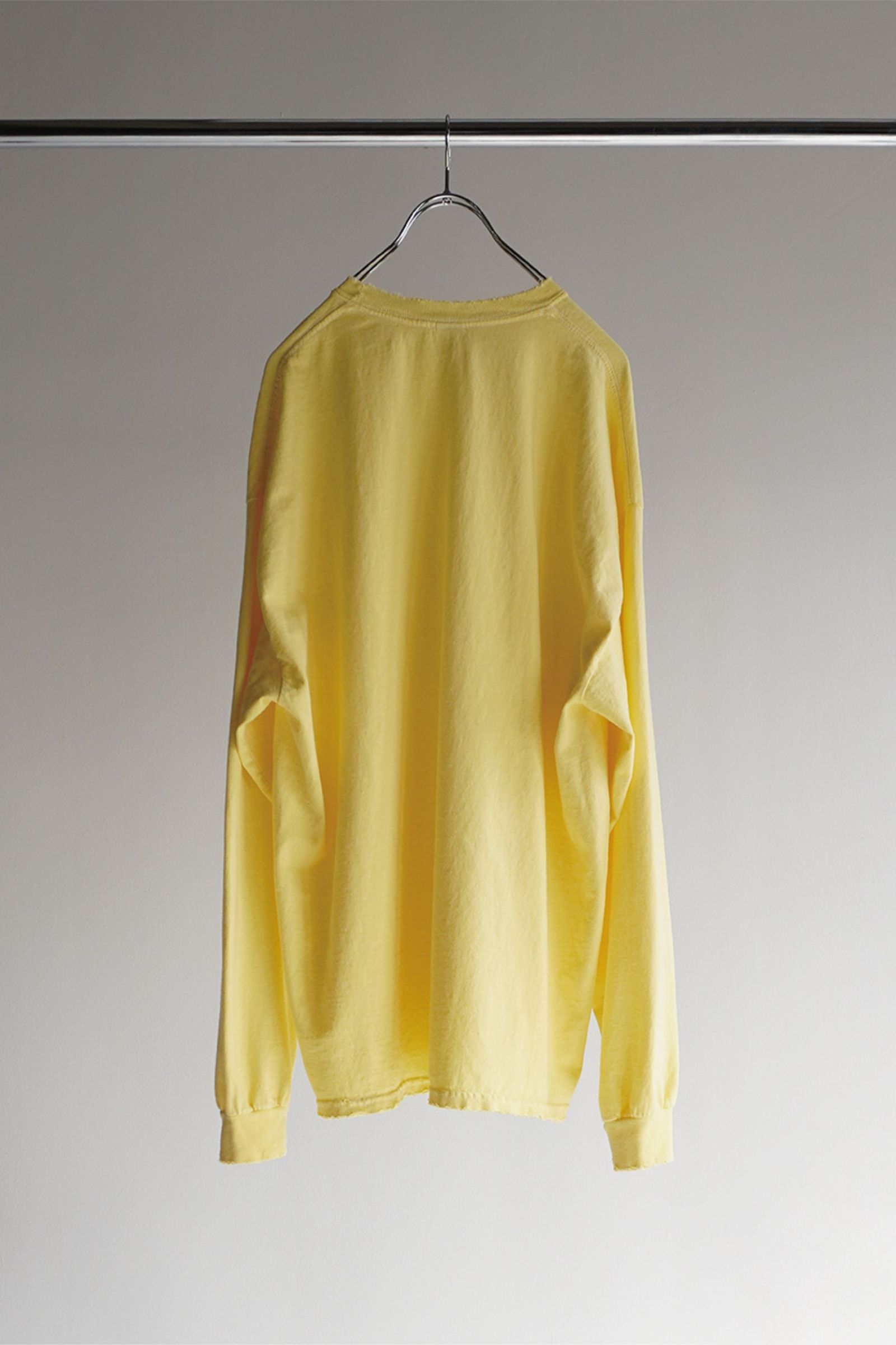 EMBROIDERY DYED LS T-SHIRT/YELLOW